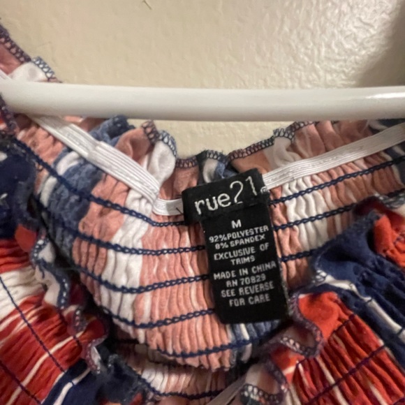 burnt orange, navy blue & white jumpsuit, only worn few times - Picture 2 of 2